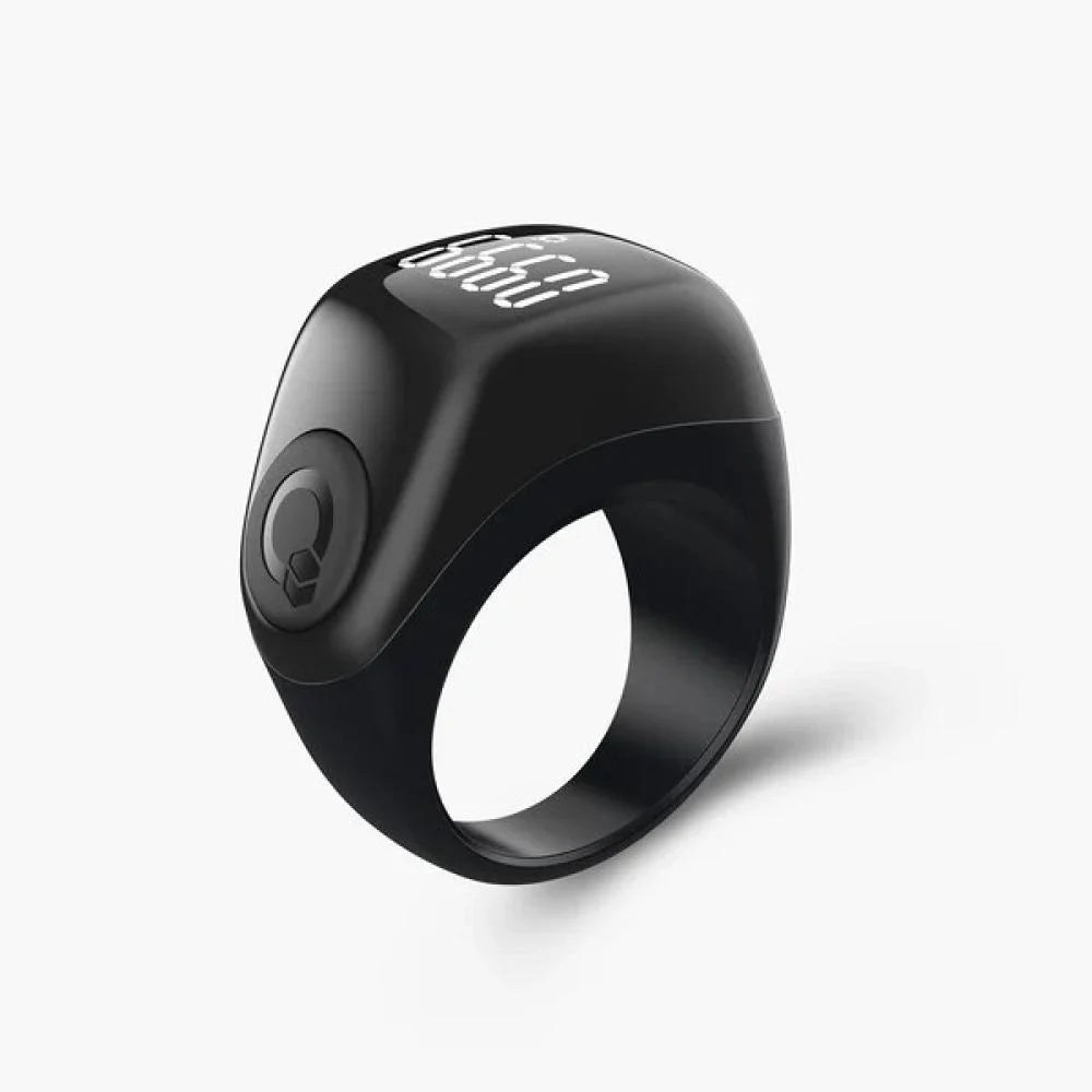 Bague Tasbih connectée Zikr Ring Iqibla avec 3 anneaux ajustables, appareil électronique pour la prière et la méditation.