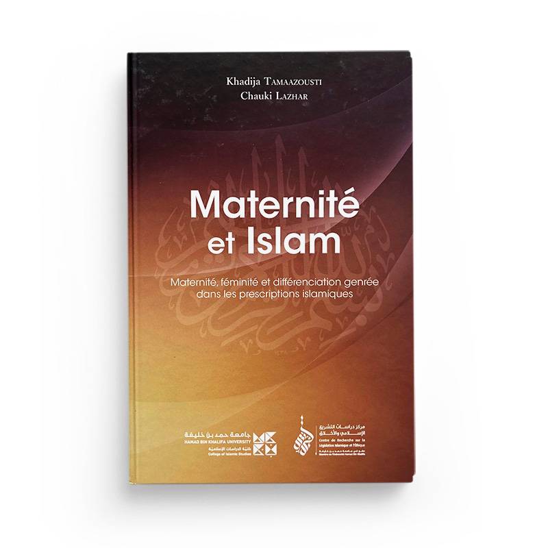 Livre "Maternité et Islam" d'Edition Tawhid, illustré, avec couverture présentant le titre et des motifs islamiques.