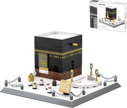 Blocs Kaaba WANGE, jeu de construction islamique pour enfants, composé de 446 pièces avec détails colorés et éducatifs.