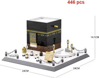 Blocs Kaaba WANGE, jeu de construction islamique pour enfants, 446 pièces, modèle en plastique coloré représentant la Kaaba.