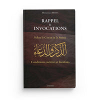 Livre Rappel et invocations – Coran & Sunna de Mohammed Minta, édition Tawhid, couverture avec texte religieux.