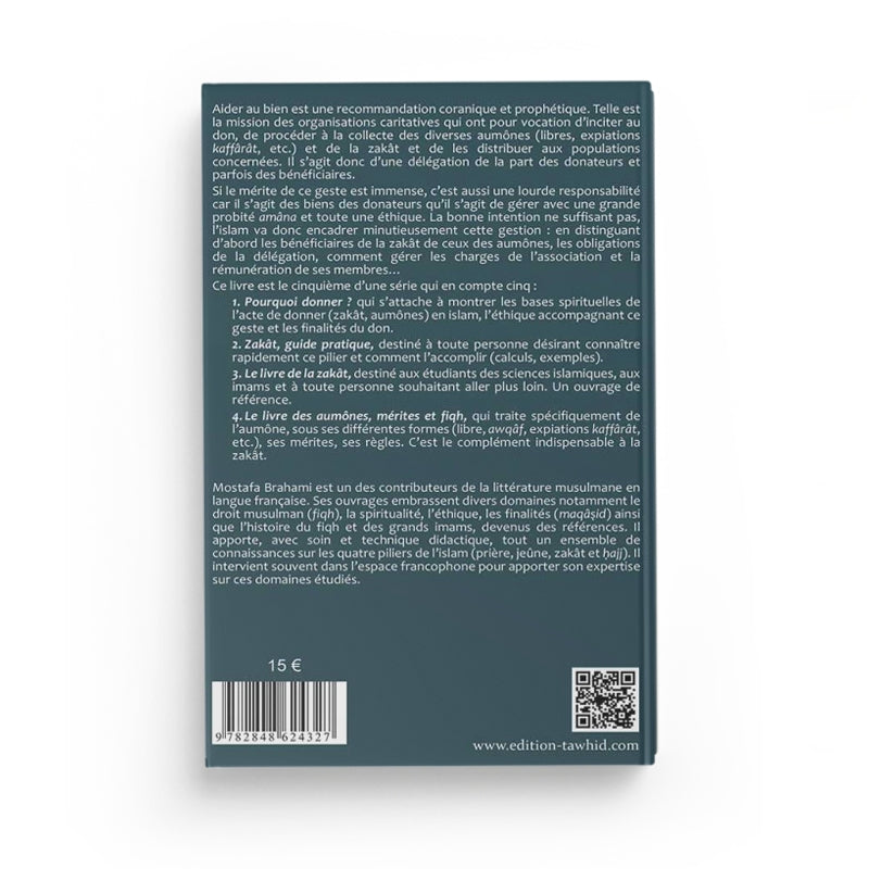 Livre "Associations caritatives islamiques & zakât" de Brahami, publié par Edition Tawhid, avec couverture illustrée.
