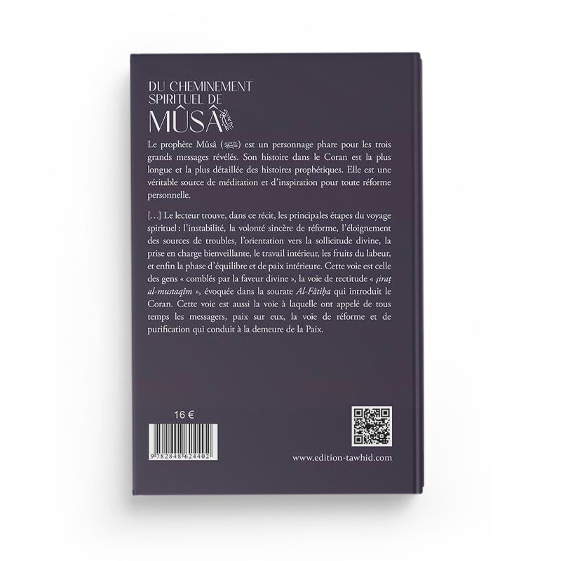 Livre "Du cheminement spirituel de Mûsâ" d'Aïcha B. Abdelkader, édition Tawhid, avec couverture illustrée et titre visible.