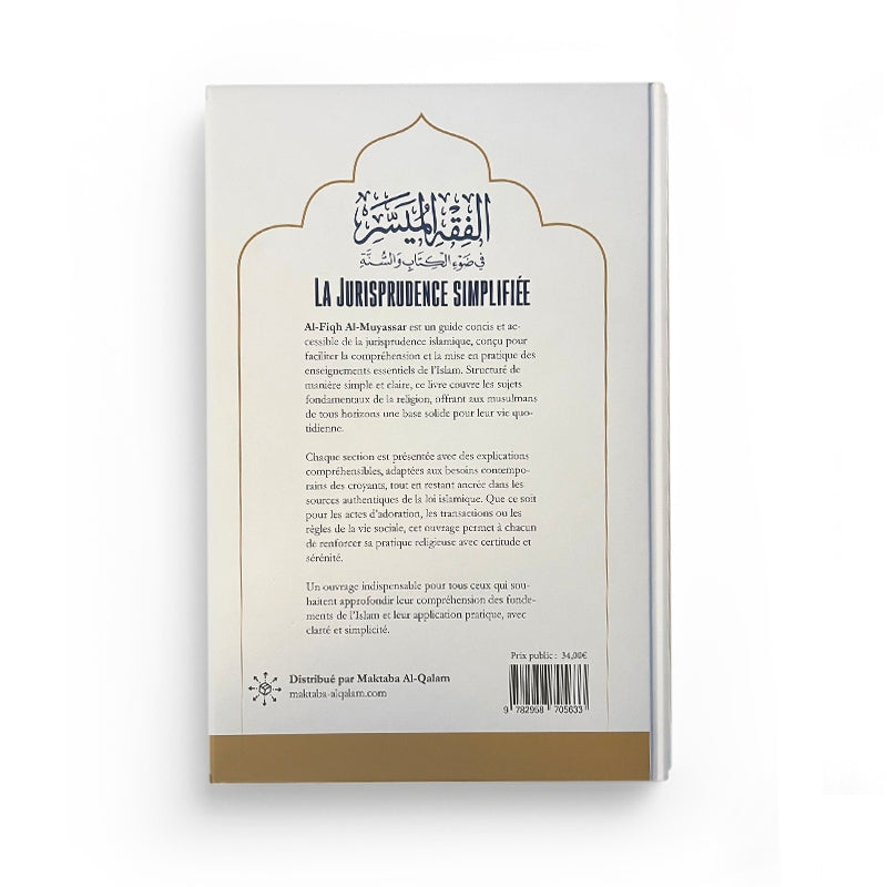 Livre "La jurisprudence simplifiée – Coran & Sunna" par Edition Tawhid, page ouverte montrant le contenu religieux islamique.