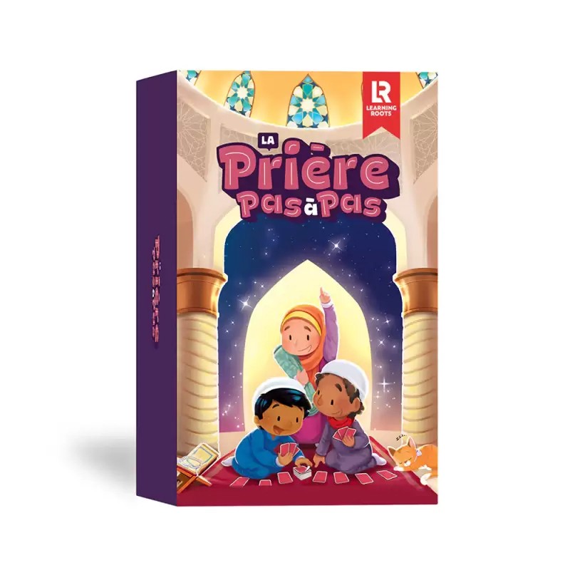 Jeu éducatif pour enfants La Prière Pas À Pas de Learning Roots, jeu islamique avec illustrations colorées pour apprendre la prière.