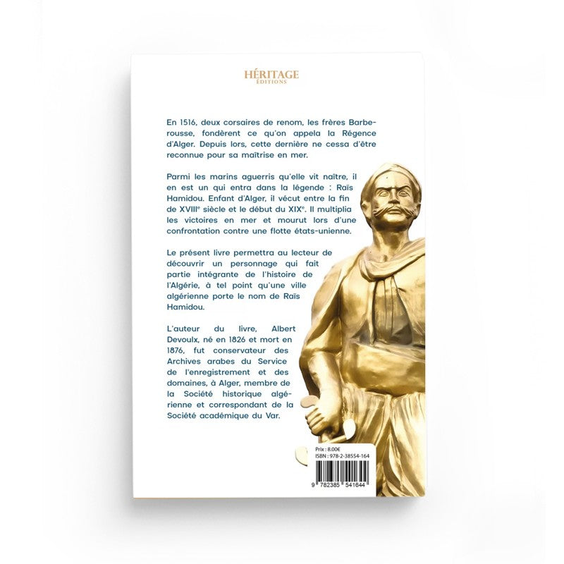 Livre Raïs Hamidou d'Albert Devoulx, publié par Editions Héritage, avec couverture illustrée et titre visible.