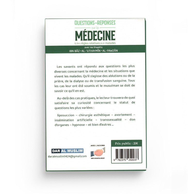 Livre Questions-Réponses sur la Médecine et les règles religieuses en cas de maladie par Cheikh Ibn Bāz, Dar Al Muslim