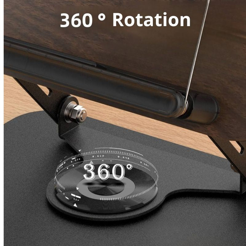 Support pour Coran réglable à 360°, avec support de pages, de la Librairie Al Minhaj, en bois ou plastique, adaptable et pratique.