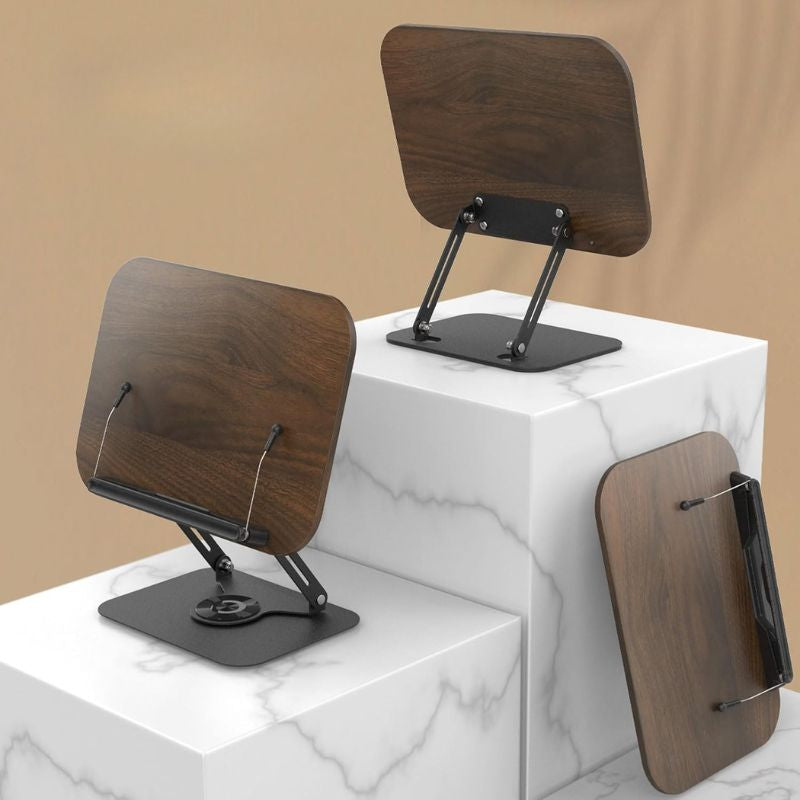 Support Coran réglable 360° avec support pour pages, support en bois de la Librairie Al Minhaj, porte Coran pratique et solide.