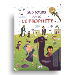 Livre pour enfants SanaKids "365 Jours Avec Le Prophète" avec couverture colorée et illustrations éducatives pour les jeunes lecteurs.