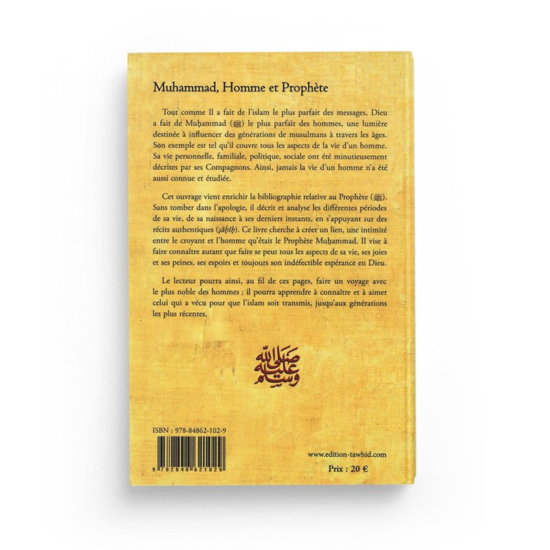 Livre Muhammad, homme et prophète d'Adil Salahi, édition Tawhid, couverture avec titre et image illustrative.