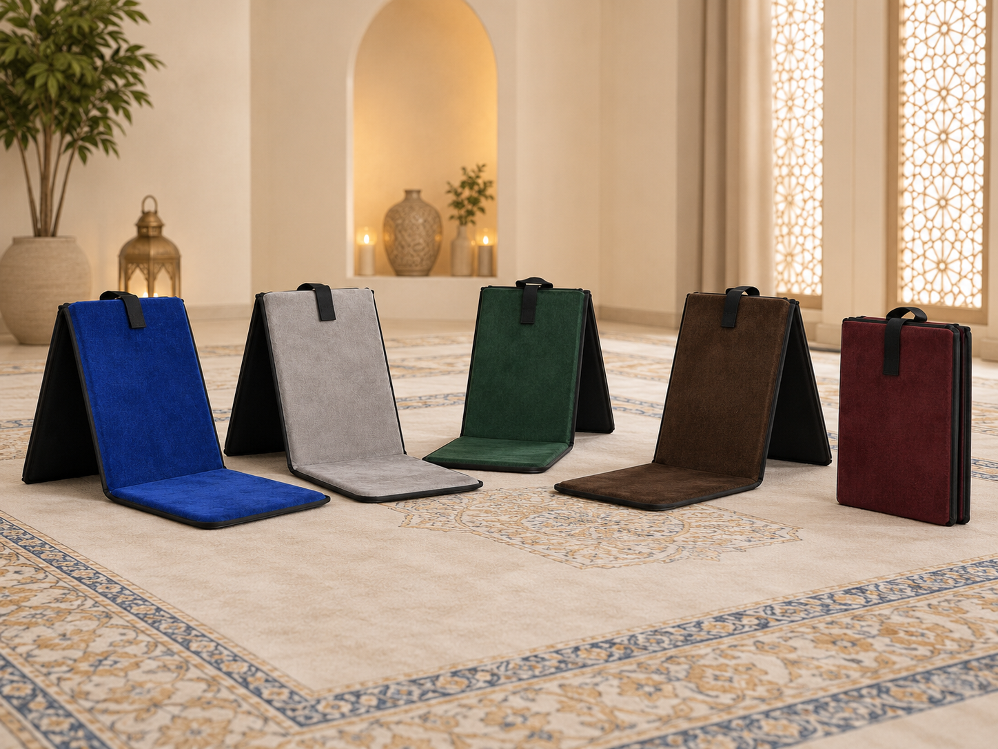 Tapis de prière Sana Edition Le Tapis Du Vendredi, avec motifs traditionnels, conçu pour le confort et le soutien lors de la prière.