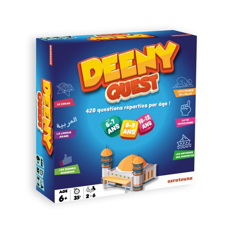 Jeu éducatif islam pour enfants DEENY QUEST par Osratouna, 420 questions pour apprendre en s'amusant.