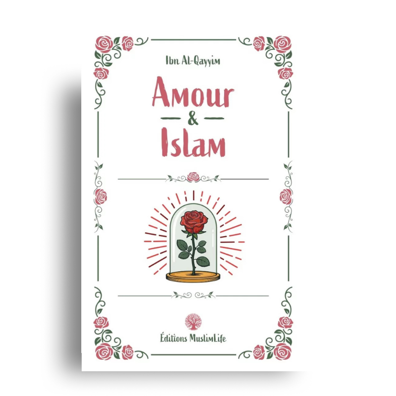 Livre Amour & Islam d'Ibn al-Qayyim de Muslim Life, couverture avec titre en arabe et arrière-plan coloré.