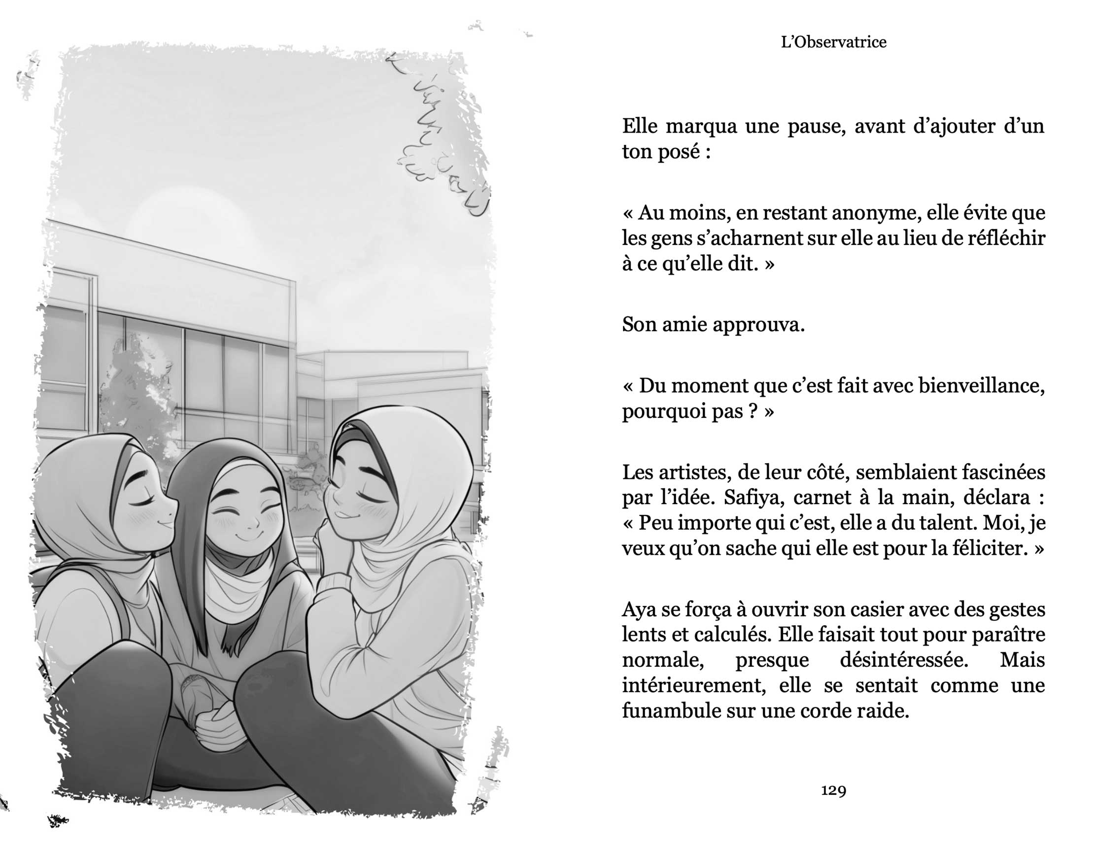 Livre L’Observatrice de Nour Siraj, roman jeunesse Illumina, couverture avec illustration colorée et titre visible.