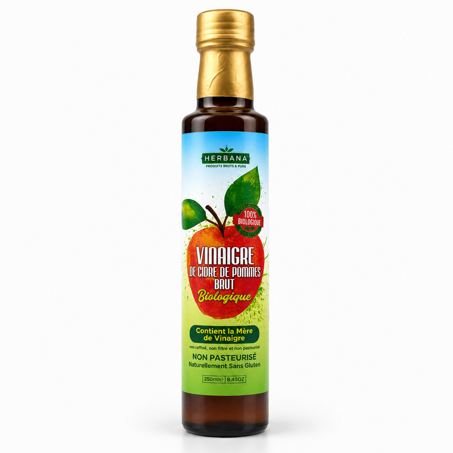 Vinaigre de cidre de pommes brut biologique