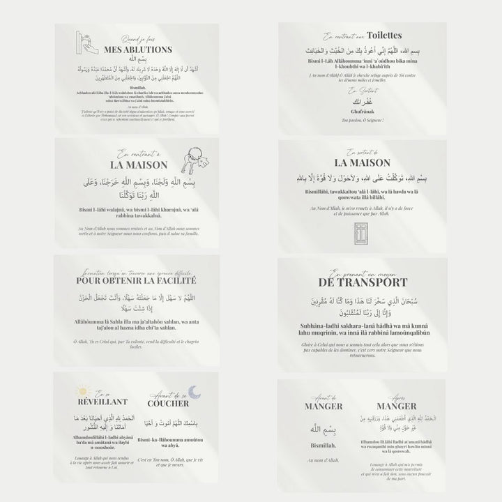 8x Autocollants Douas Transparente  Arabe Français