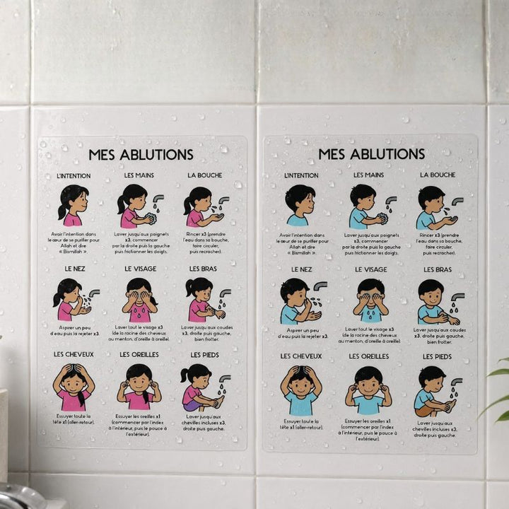 Sticker Ablutions Garçon A5 Imperméable – Transparent