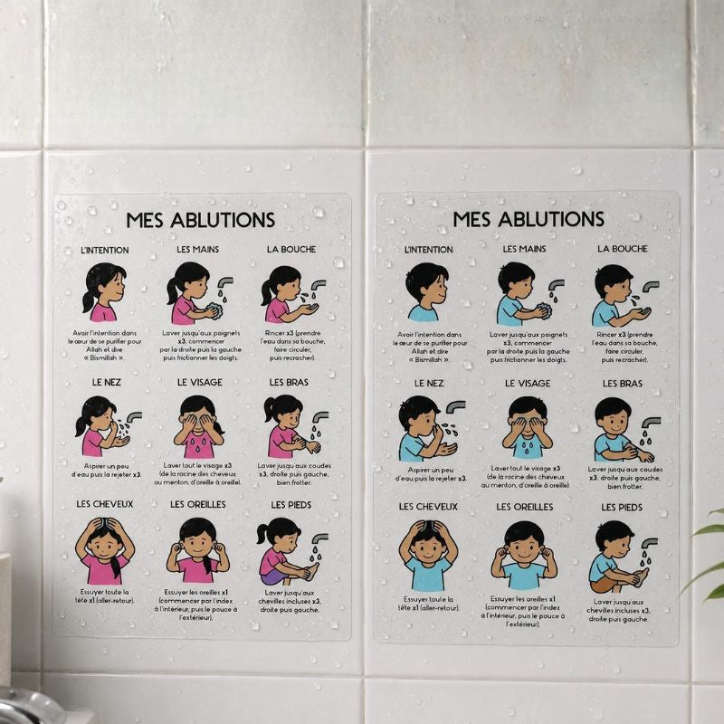 Sticker Ablutions Garçon A5 Imperméable – Transparent