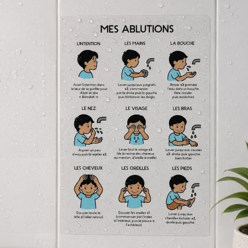 Sticker Ablutions Garçon A5 Imperméable – Transparent