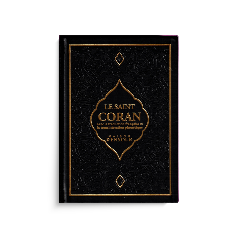 Coran arabe français avec phonétique, format 13x17 cm, livre religieux de Maison D'Ennour, couverture avec design élégant.
