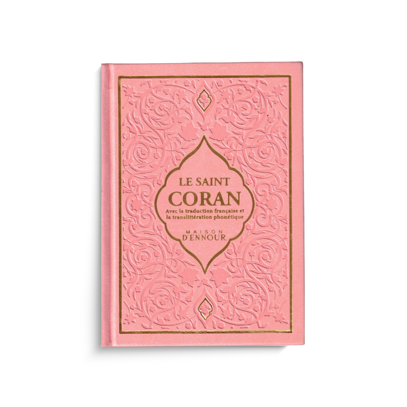 Coran arabe français avec phonétique de 13x17 cm, livre religieux de Maison D'Ennour, couverture avec design élégant.