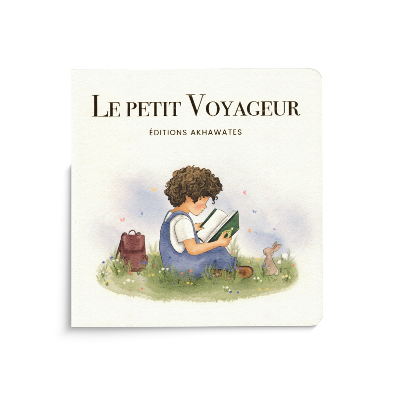 Livre pour enfants Le Petit Voyageur par Lilya B.F, couverture illustrée avec motifs islamiques, destiné aux jeunes lecteurs.