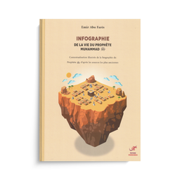 Livre enfant avec infographie de la vie du Prophète Muhammad ﷺ, Éditions Misericordia, couverture illustrée colorée.