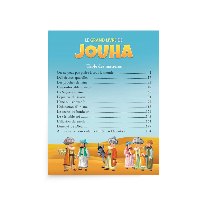 Livre enfant Le Grand Livre De Jouha d'Orientica, couverture illustrée avec des histoires et leçons pour enfants.
