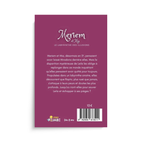 Livre pour enfants Meriem et Mia – Tome 2, Le Labyrinthe des Illusions, avec couverture colorée et illustrations magiques.
