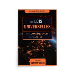 Livre Les Lois Universelles et les Conséquences de nos Actes d'Ash Shatri, couverture avec design abstrait et titre visible.
