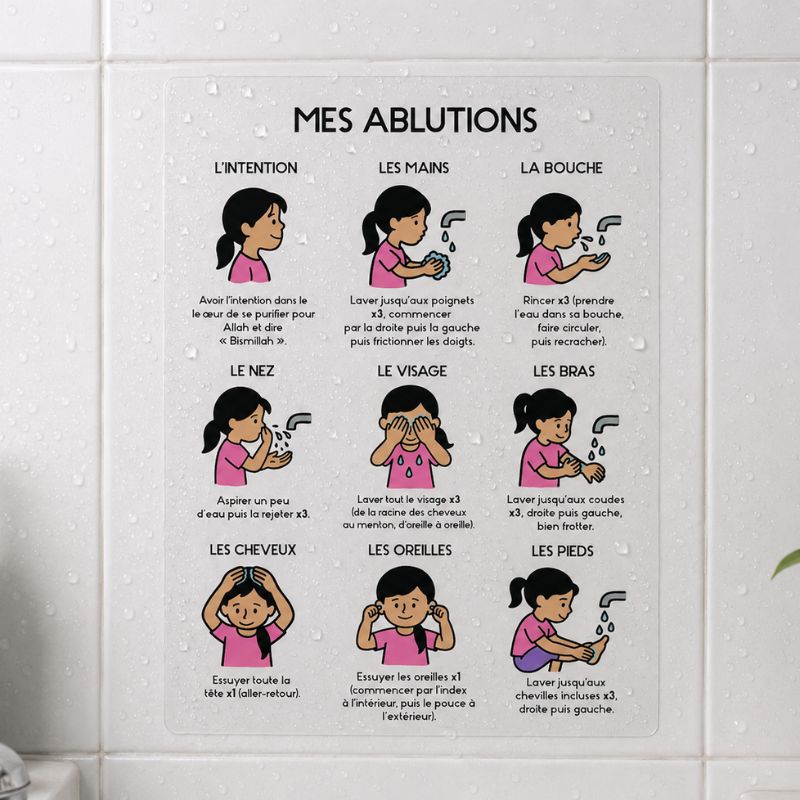 Sticker Ablutions Fille A5 Imperméable – Transparent