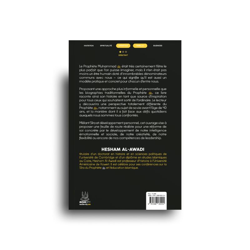Livre "Muhammad ﷺ – Le Modèle Qui Peut Transformer Votre Vie" de Hecham Al Awadi, présenté sur fond neutre.