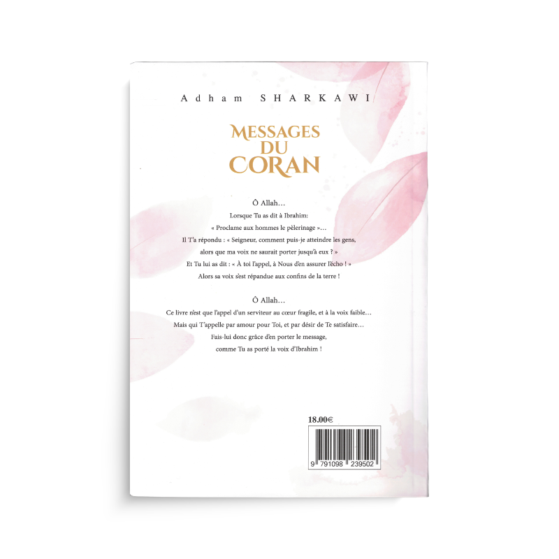 Livre Messages du Coran par Adham Sharkawi, couverture avec design coloré, publié par Rassayel, en français.