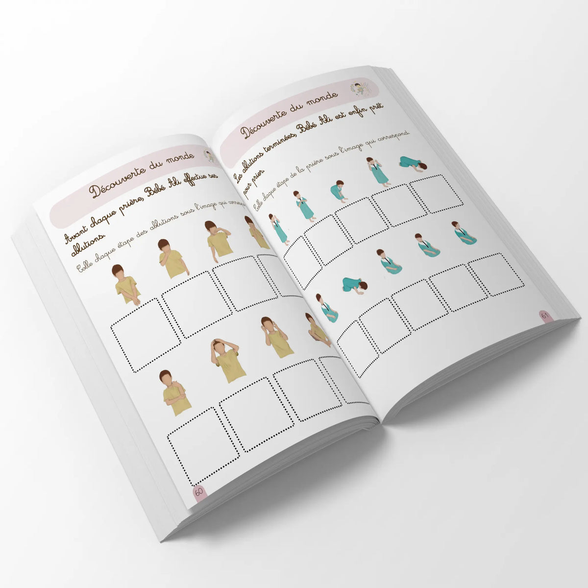 Livre enfant Cahier Montessori Ramadan Bébé Ali avec illustrations colorées pour apprendre et découvrir Ramadan.