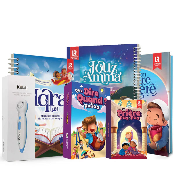 Livre pour enfant La Collection Kiitab de Librairie Al Minhaj avec stylo interactif et supports éducatifs colorés.