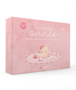 Jeux pour enfant Ma Première Année – Cartes étapes pour fille de DeeniLearn, illustrant les progrès de la première année.