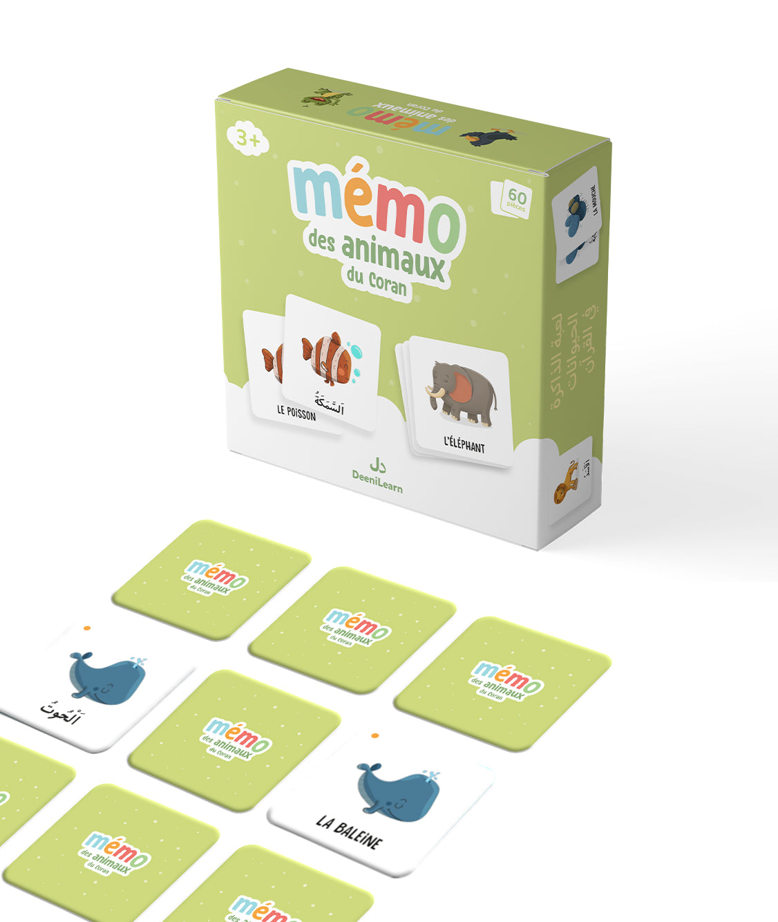 Jeu éducatif Mémo des animaux du Coran par DeeniLearn avec images d'animaux pour apprendre en s'amusant.
