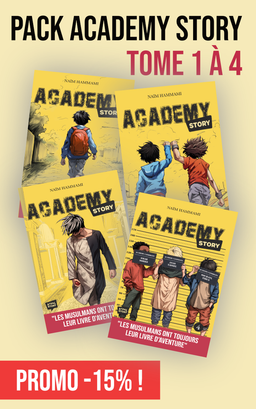 Livre Pack Academy Story Tomes 1 à 4 d'Atfal Story, aventure jeunesse avec couverture colorée et illustrations attrayantes
