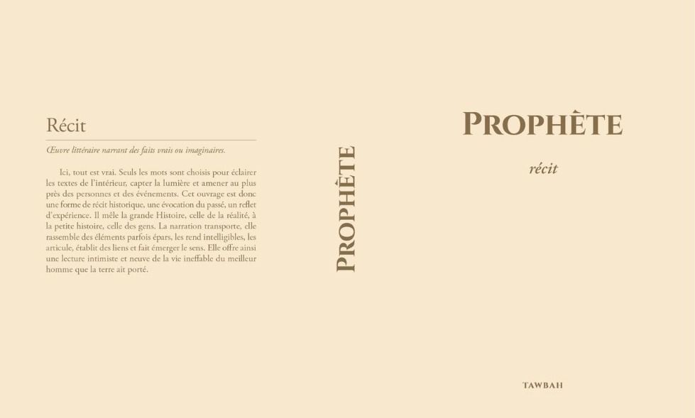 Livre Prophète – récit, version souple, édition Tawbah, couverture avec titre et logo, livre de récit historique religieux