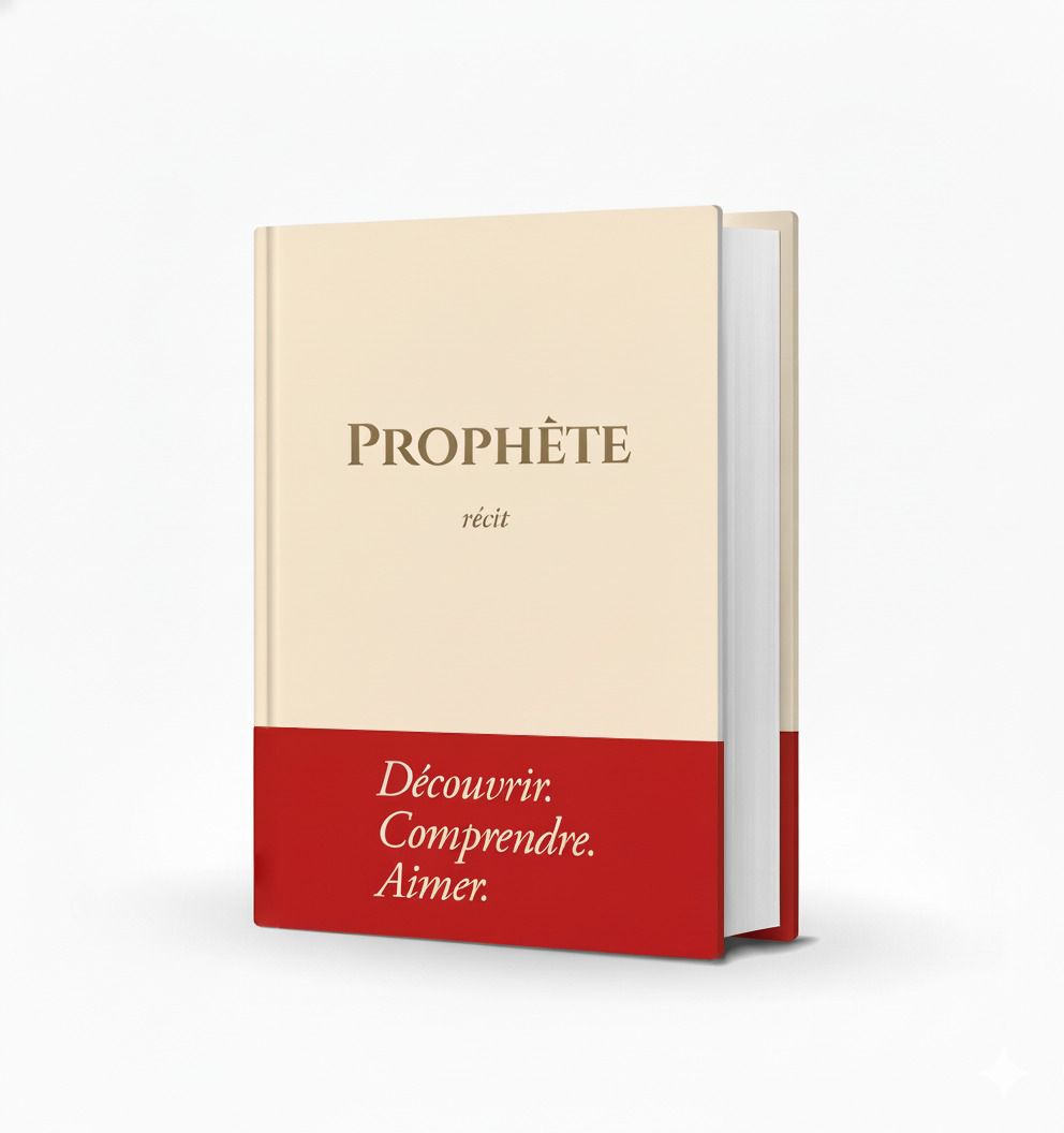 Livre Prophète – récit de Tawbah Edition, version souple, avec une couverture illustrée, ouvert sur une table.