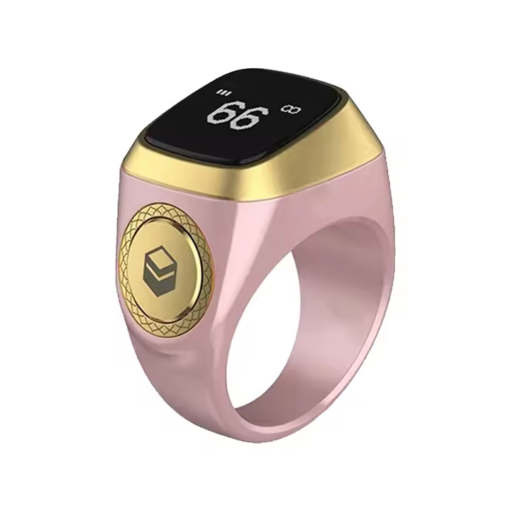 Bague Tasbih connectée Iqibla, compteur dhikr électronique intelligent, anneau en métal fin avec écran digital, pour la prière.