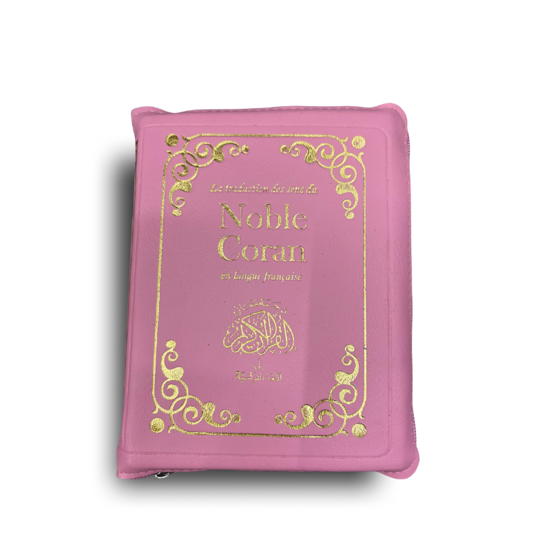 Coran en français Sana Edition, format poche avec fermeture éclair, taille 12x17 cm, couverture compacte et pratique.