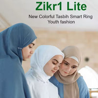 Bague connectée Zikr Ring Iqibla avec 3 anneaux ajustables, appareil électronique élégant pour la prière et la méditation.