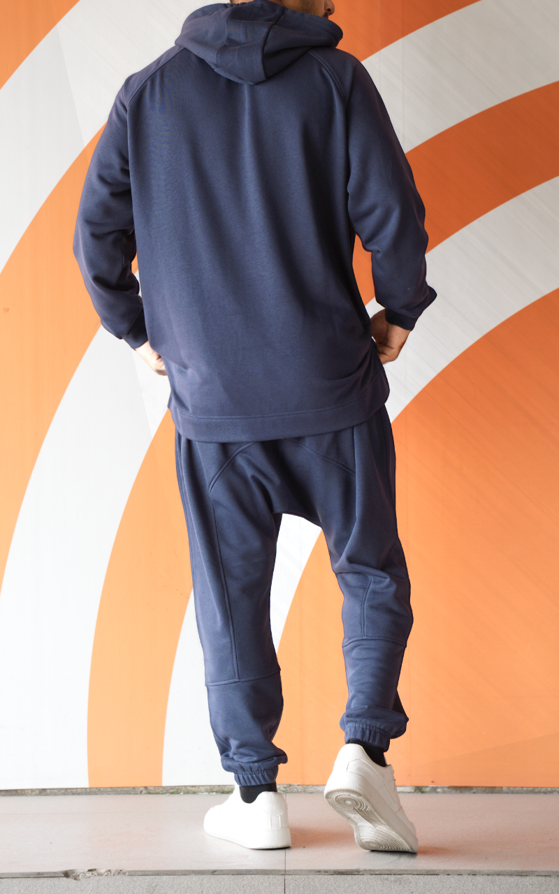 Ensemble jogging Terry bleu marine pour homme, vue de dos