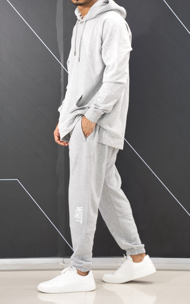 Ensemble jogging Terry gris clair pour homme, vue de côté