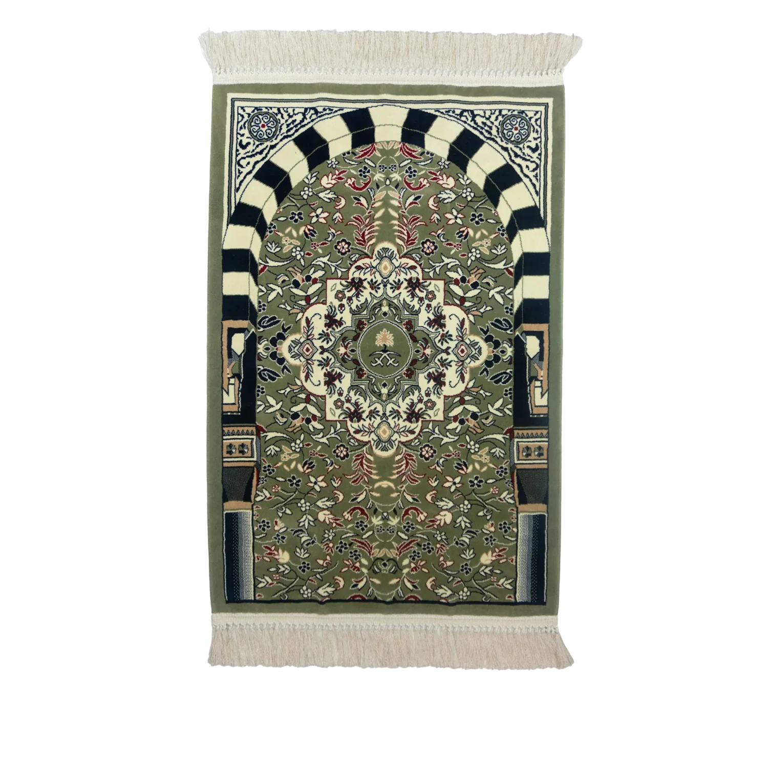 Tapis De Prière Riyadh Al Salihyen – Couleur Vert  – Velours Luxe - Librairie Al Minhaj