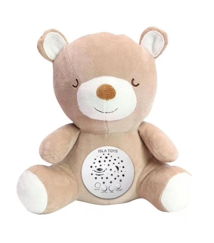 Ourson veilleuse coranique beige pour enfant, jouet électronique avec détecteur de pleurs, marque ISLATOYS.