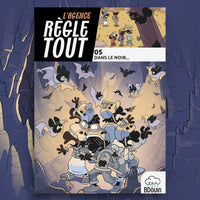 Livre enfant Agence Règle Tout Tome 5 : Dans Le Noir de Bdouin, roman jeunesse islam, couverture avec illustrations colorées.