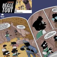 Livre jeunesse Agence Règle Tout Tome 5 Dans Le Noir de Bdouin, roman islam, couverture avec illustration sombre et titre visible.